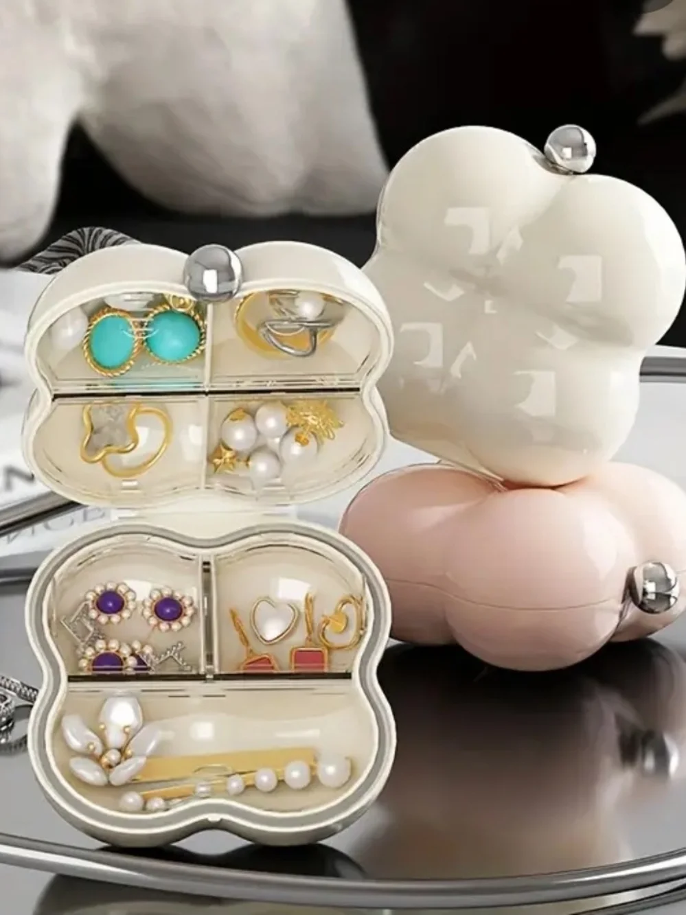 Pink Cloud-Shaped Jewelry Box Organizer BNIB